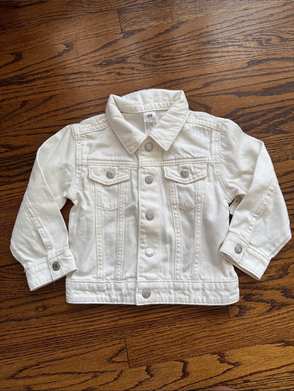 H&M Toddler White Denim Jacket Size 2T NWT